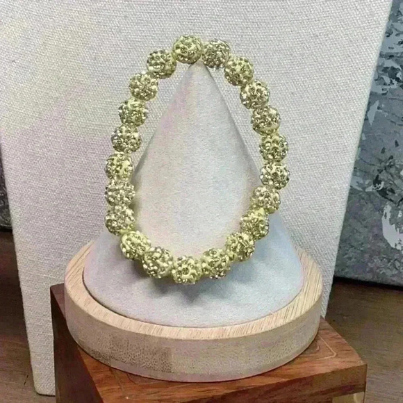 Yellow Rhinestone Sparkling Beaded Bracelet - Picture 1 of 3